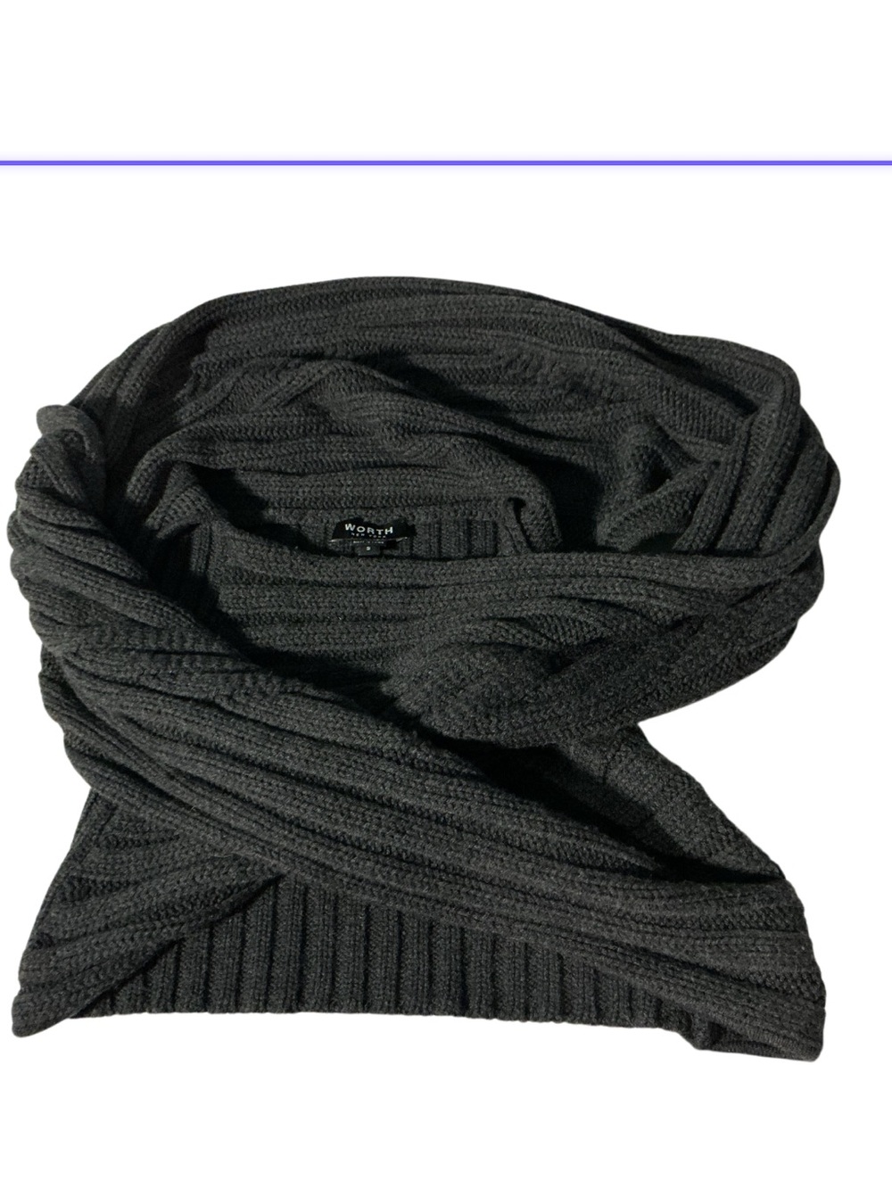 WORTH N Y Women’s Charcoal Grey Shawl Wrap